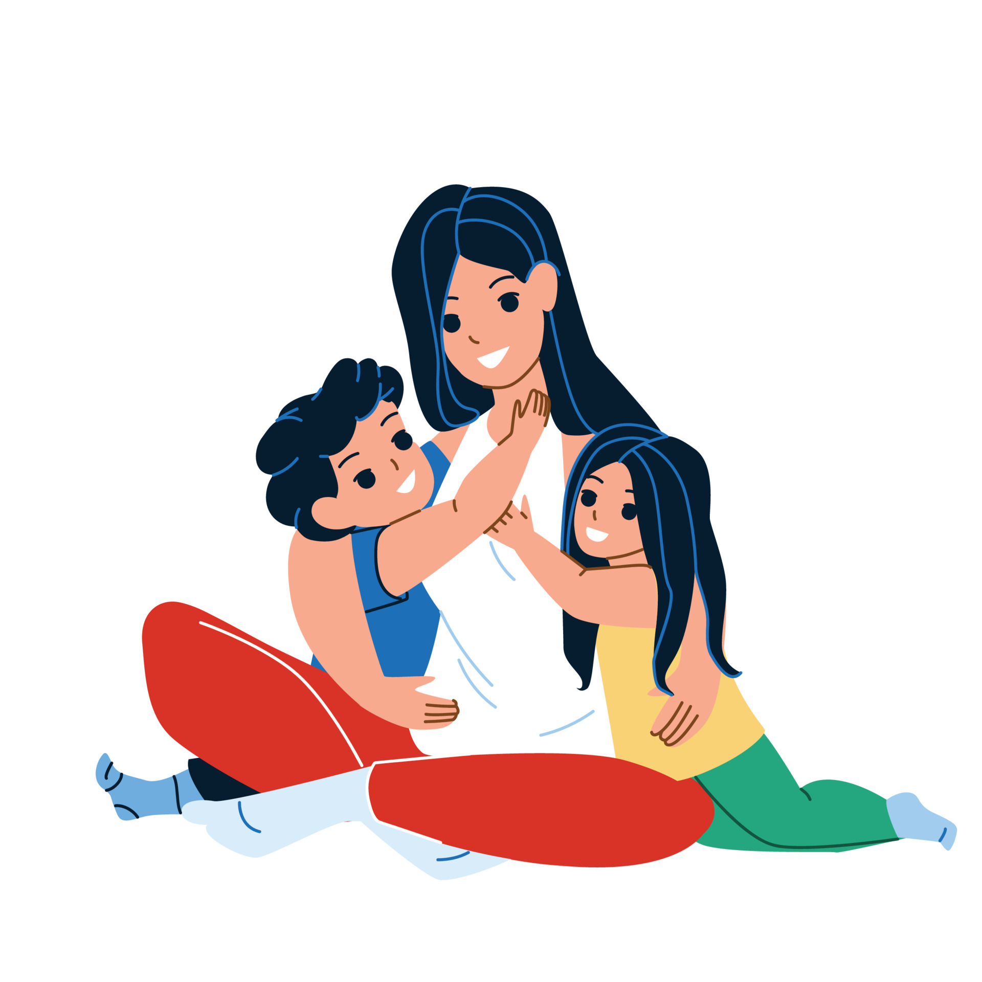 vecteezy_mother-hugging-kids-boy-and-girl-at-home-vector_8304009